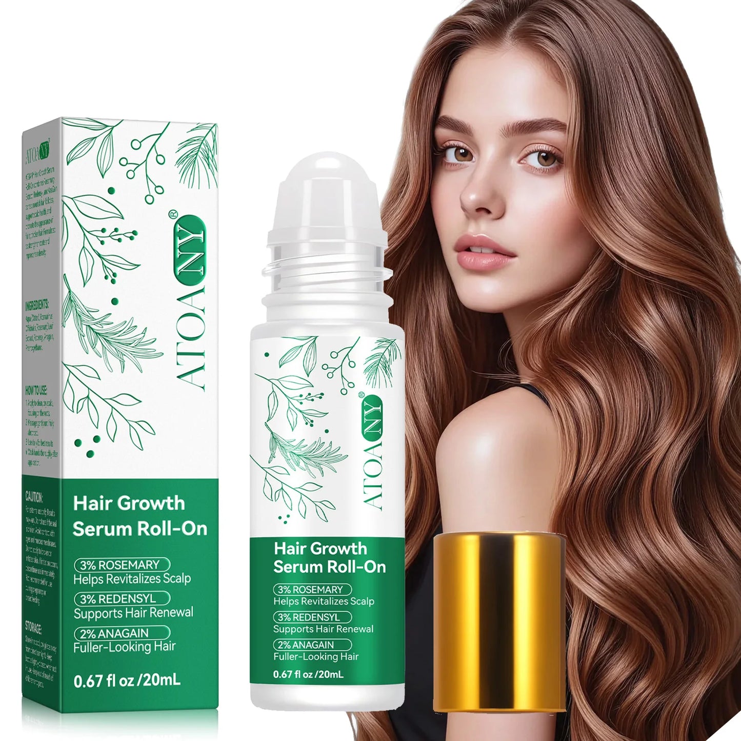 Atoany OEM ODM Hair Scalp Serum Roller Ball with Essential Oil Extracts Nourishing Scalp Care