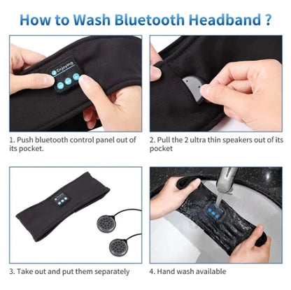 2024 Blue Tooth 5.0 Earphones Sports Sleeping Headband Elastic Wireless Headphones Music Eye Mask