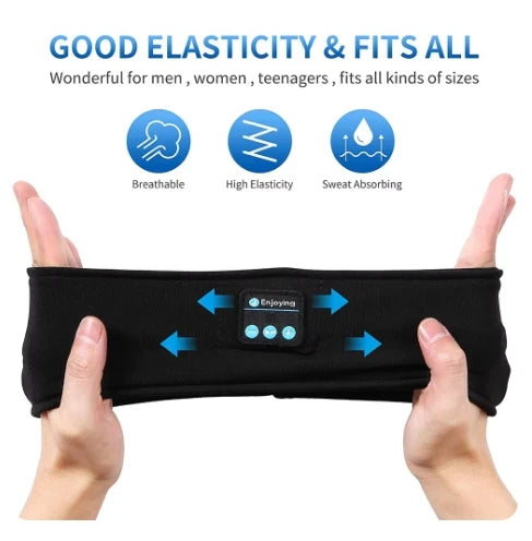 2024 Blue Tooth 5.0 Earphones Sports Sleeping Headband Elastic Wireless Headphones Music Eye Mask