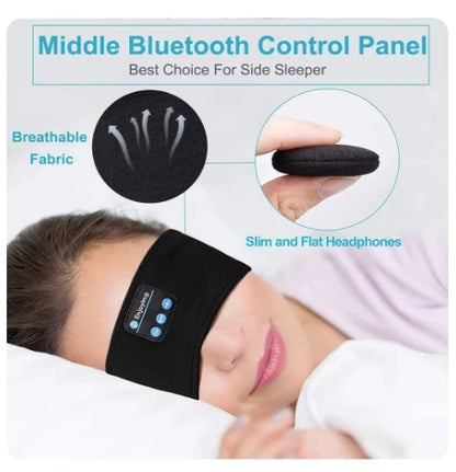 2024 Blue Tooth 5.0 Earphones Sports Sleeping Headband Elastic Wireless Headphones Music Eye Mask