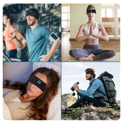 2024 Blue Tooth 5.0 Earphones Sports Sleeping Headband Elastic Wireless Headphones Music Eye Mask