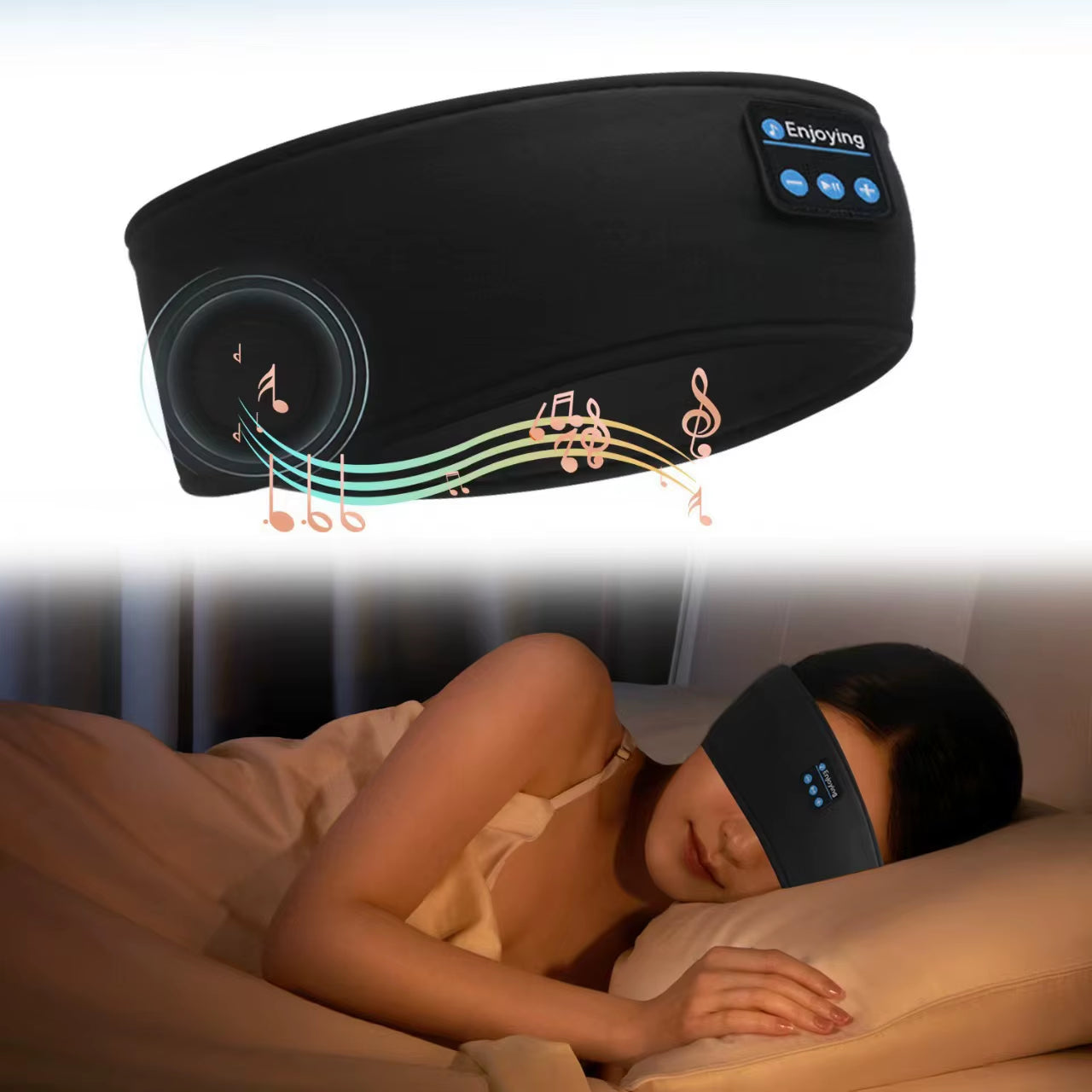 Music Sleep Eye Mask Neckband Fabric Sports Sweatband Call-Ready Hairband Yoga Neckband Sleep Hairband