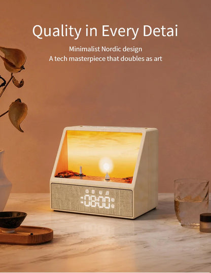 Sunrise Alarm Clock Table Light White Noise Wake up Light with Soothing Sounds Bluetooth Sleep Aid Night Light for Bedroom Decor