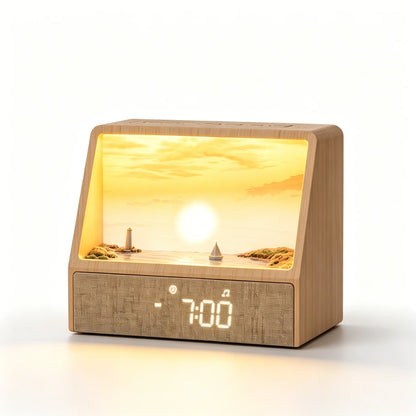 Sunrise Alarm Clock Table Light White Noise Wake up Light with Soothing Sounds Bluetooth Sleep Aid Night Light for Bedroom Decor